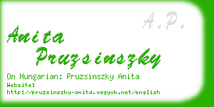 anita pruzsinszky business card